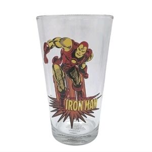 Marvel Comics IRON MAN 16 oz Glasses Clear The Invincible Vandor Dinner Tea
